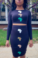 Eze Africa (Black) Skirt Set