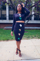 Eze Africa (Black) Skirt Set
